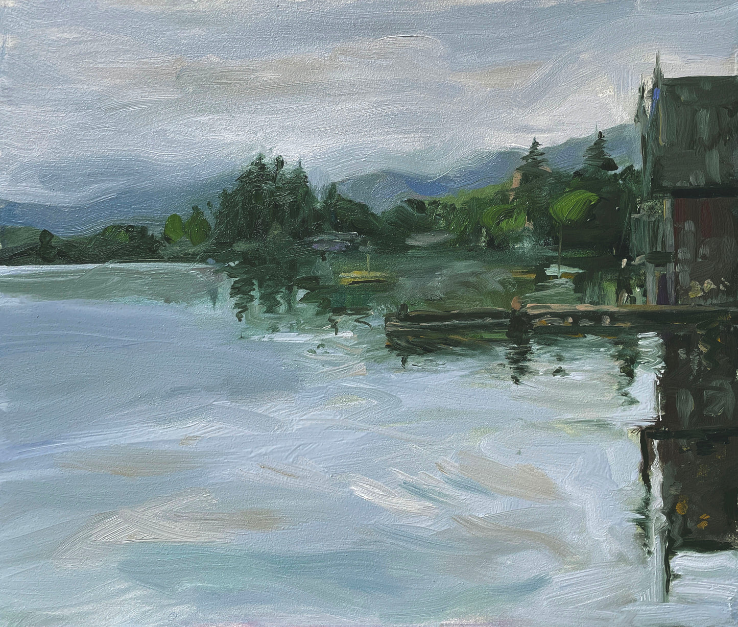 Boathouse, lake Windermere. - Jen Buckley Art limited edition animal art prints
