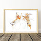 Boxing hares print by Jen Buckley