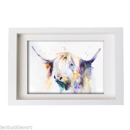 JEN BUCKLEY  signed PRINT of my original HIGHLAND COW watercolour A4 ANIMALS - Jen Buckley Art
 - 2