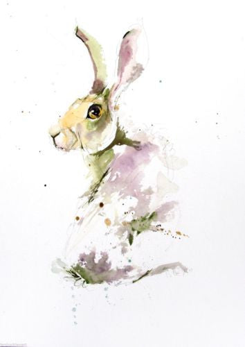 JEN BUCKLEY signed LIMITED EDITON PRINT of my original Running Hare  - Jen Buckley Art limited edition animal art prints
