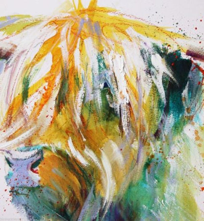 JEN BUCKLEY ART  signed PRINT  of my original HIGHLAND COW painting - Jen Buckley Art limited edition animal art prints
