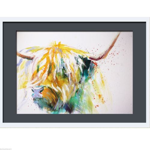 JEN BUCKLEY ART  signed PRINT  of my original HIGHLAND COW painting - Jen Buckley Art limited edition animal art prints