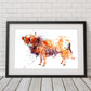highland cow print by Jen Buckley