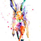 limited edition PRINT of my original running HARE watercolour - Jen Buckley Art limited edition animal art prints