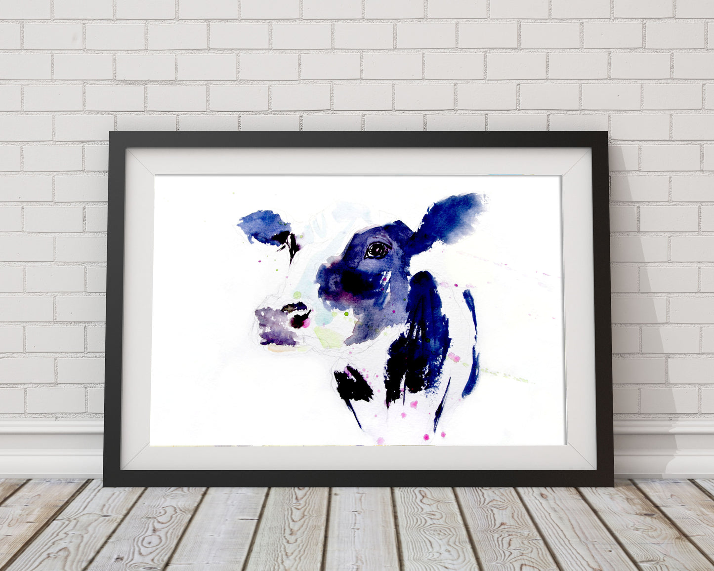 Dairy cow watercolour print