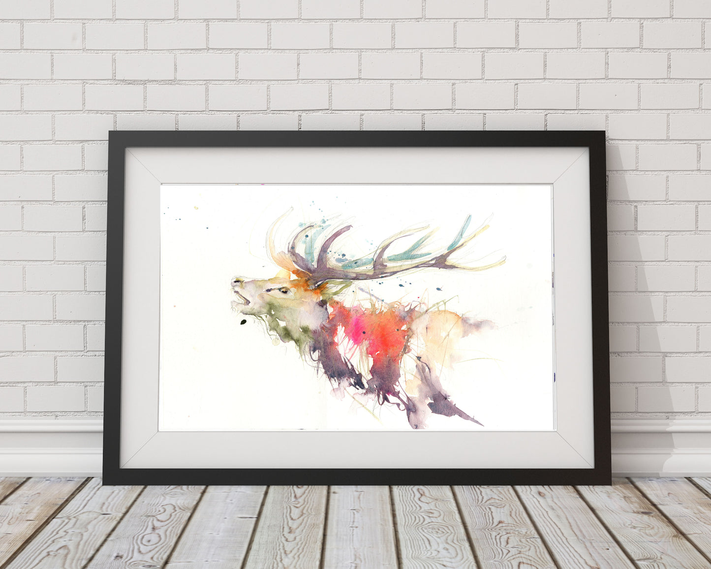 Red deer, stag print limited edition - Jen Buckley Art limited edition animal art prints