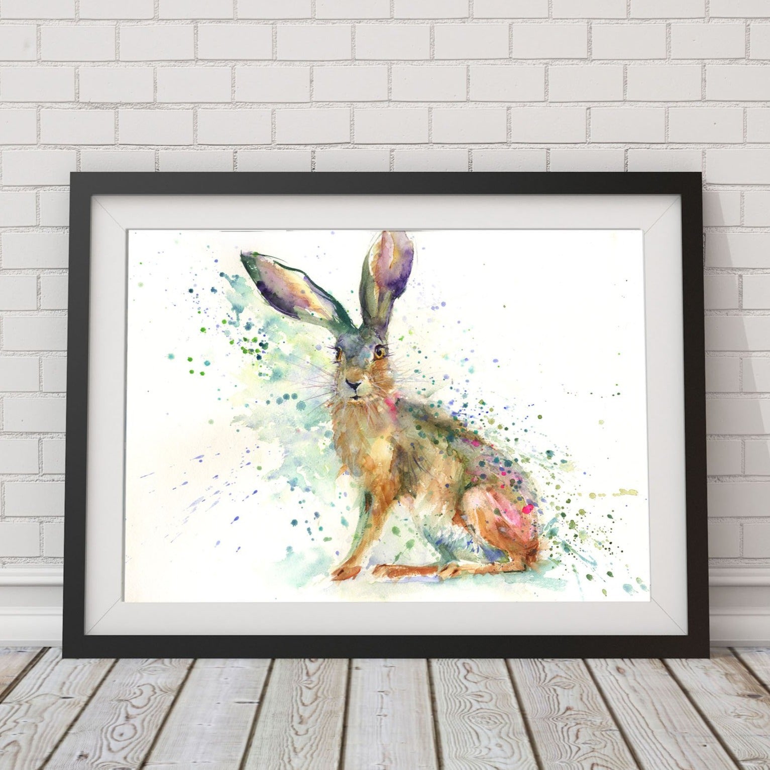 Limited edition hare print "Nancy" - Jen Buckley Art limited edition animal art prints