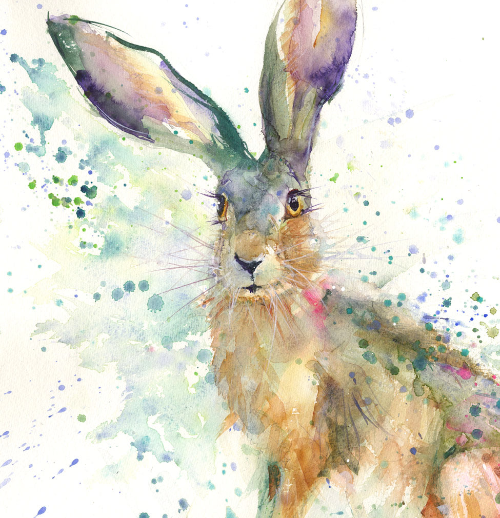 Limited edition hare print "Nancy" - Jen Buckley Art limited edition animal art prints