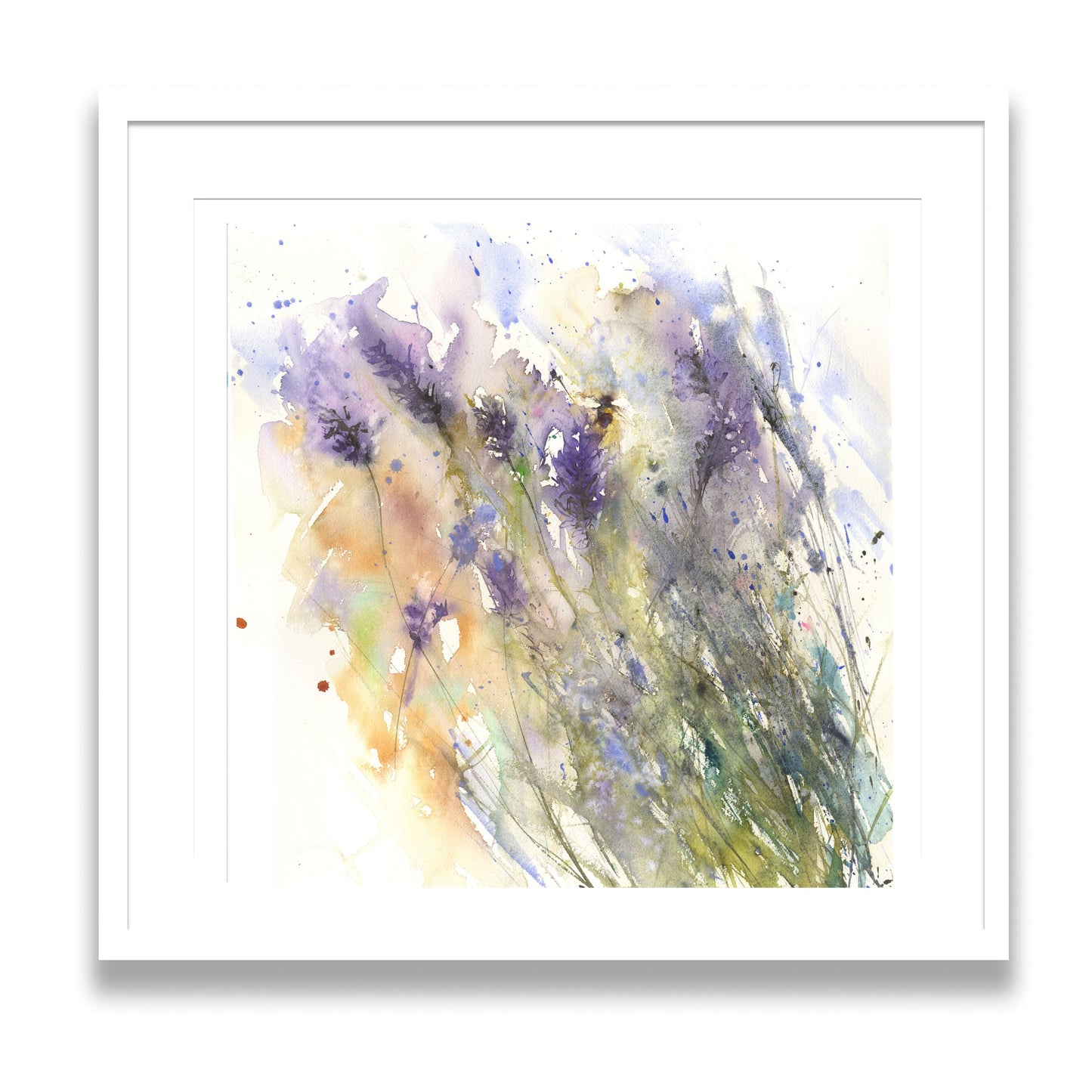 Bee on lavender flowers limited edition art print | Jen Buckley Art