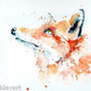 JEN BUCKLEY ART  signed PRINT  of my original Fox watercolour A4  11x8 in - Jen Buckley Art limited edition animal art prints