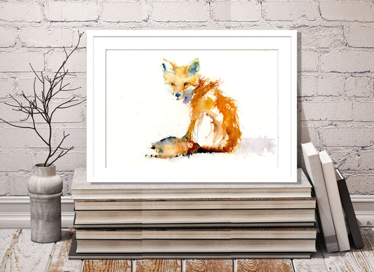 Limited edition print 'sitting red fox' - Jen Buckley Art limited edition animal art prints
