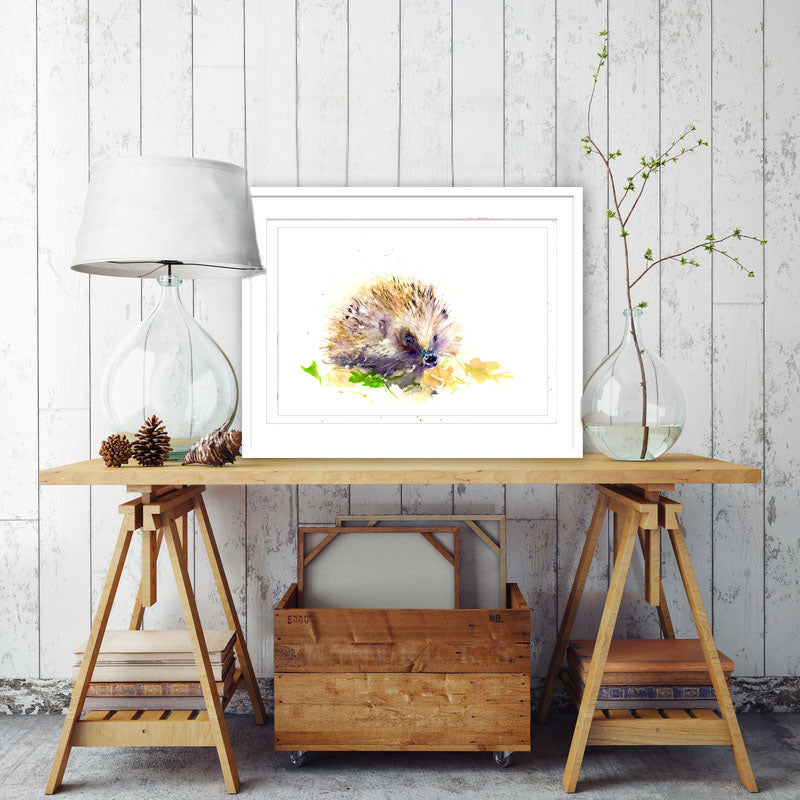  signed limited edition PRINT of my original HEDGEHOG watercolour - Jen Buckley Art limited edition animal art prints