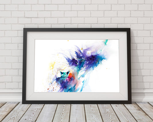 Signed PRINT of an original HIGHLAND COW watercolour - Jen Buckley Art limited edition animal art prints