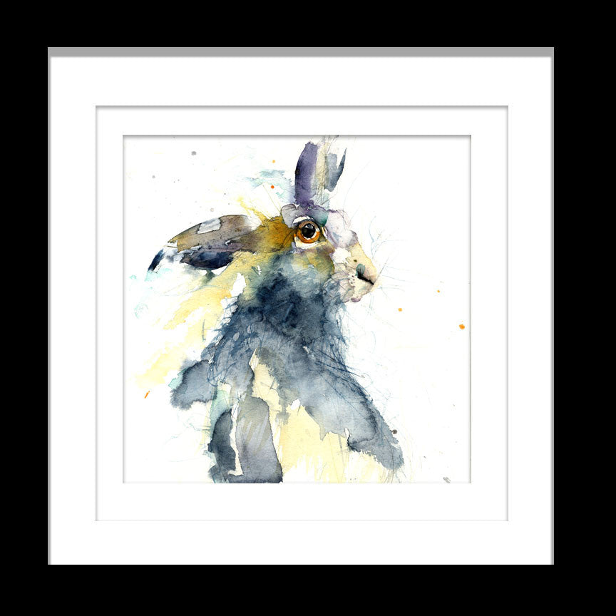 hare watercolour print by jen buckley