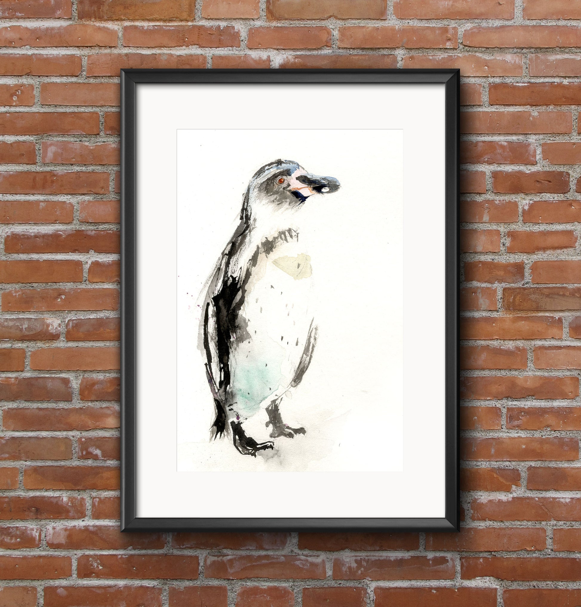 Penguin watercolour print - Jen Buckley Art limited edition animal art prints