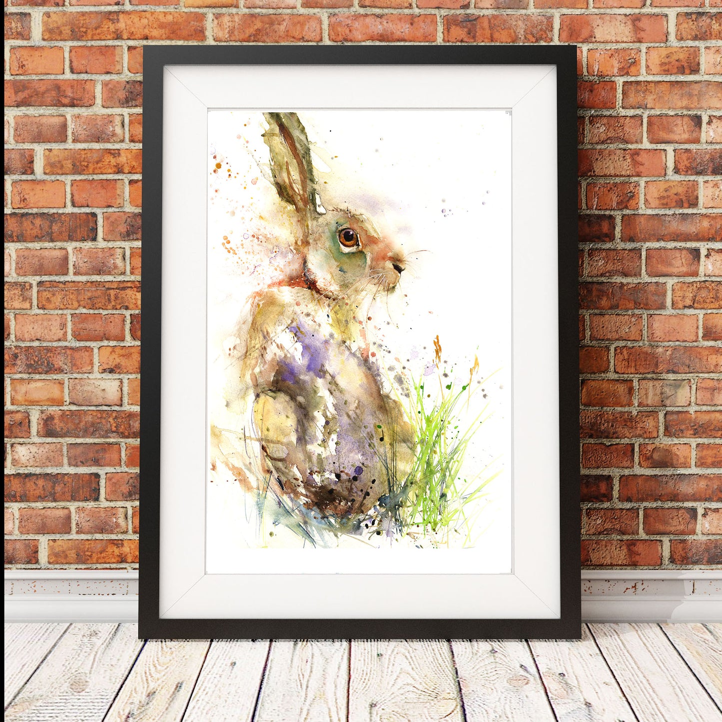 Limited edition hare print "Gemma" - Jen Buckley Art limited edition animal art prints