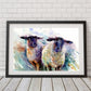 Two ewes limited edition print sheep painting livestock art - Jen Buckley Art limited edition animal art prints