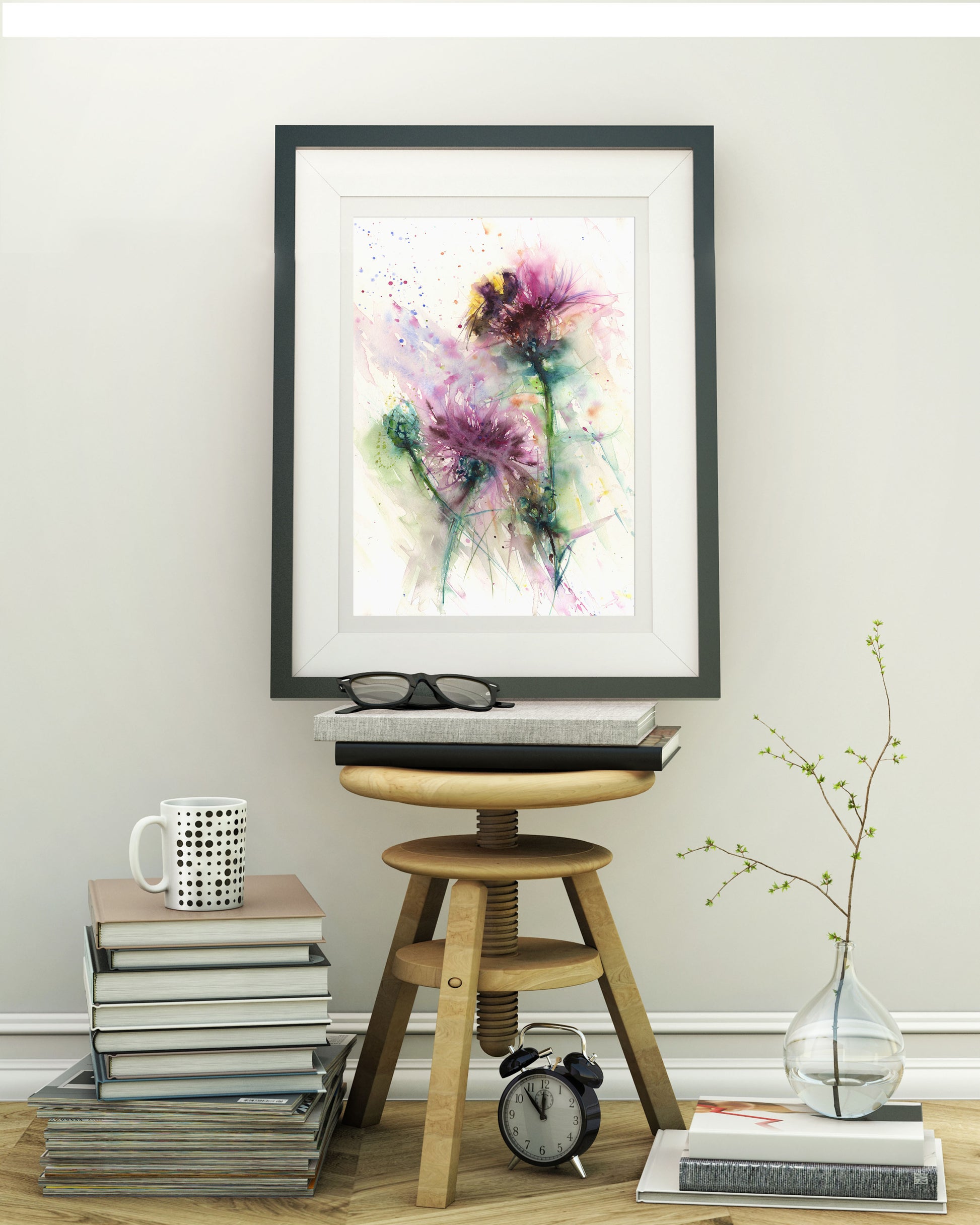 LIMITED EDITON PRINT of my original Bumble bee on a knapweed - Jen Buckley Art limited edition animal art prints