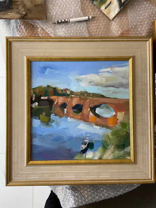 Old Dee Bridge, Chester. Oil on panel