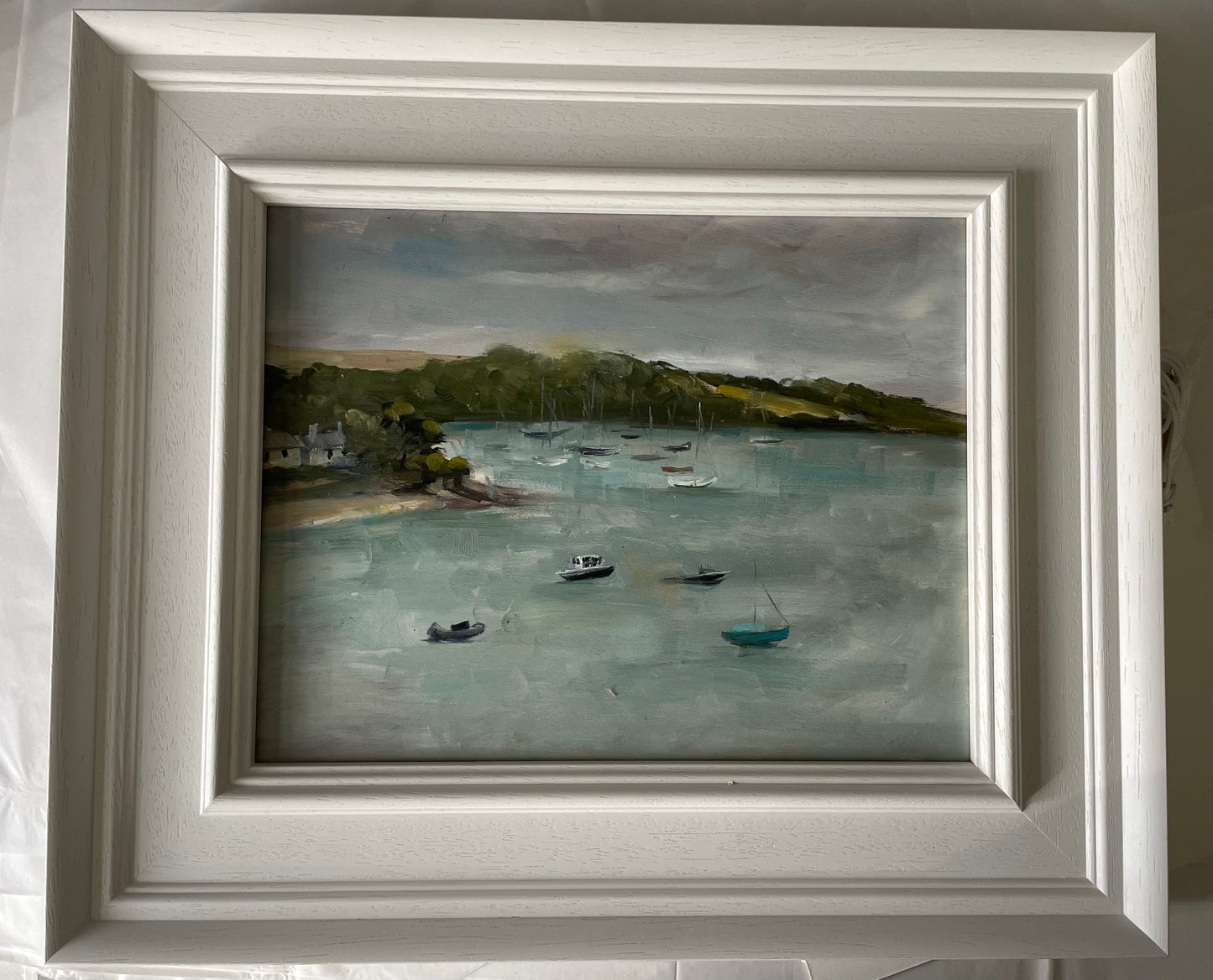 St Mawes across to St Anthony, Cornwall. Original oil painting