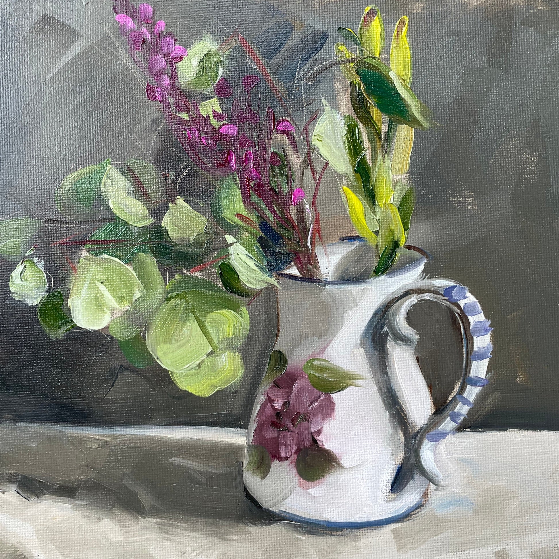 jen buckley oil painting flowers in a jug