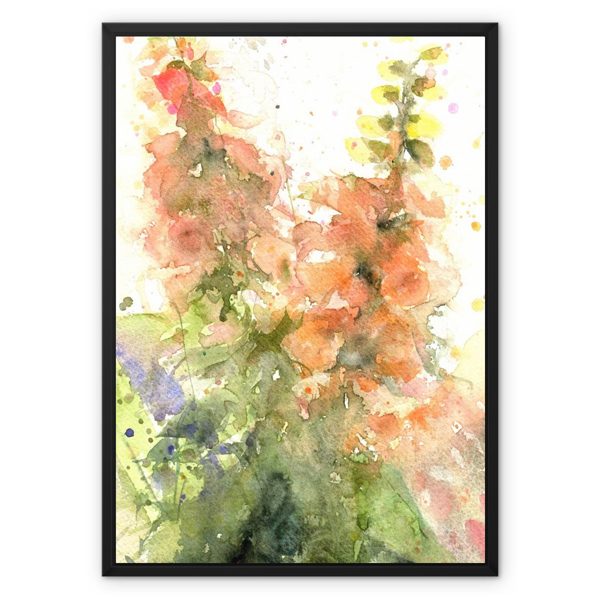Peach foxgloves Framed Canvas - Jen Buckley Art limited edition animal art prints