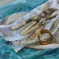 Cutlery and napkin ring original still life oil painting