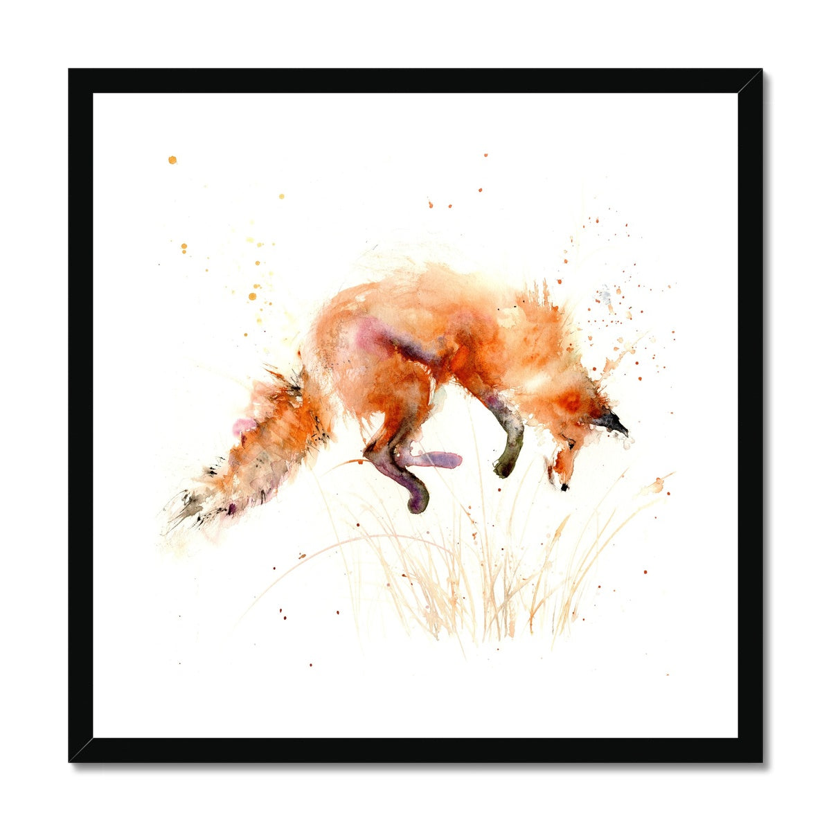 Lucas leaping fox Framed & Mounted Print