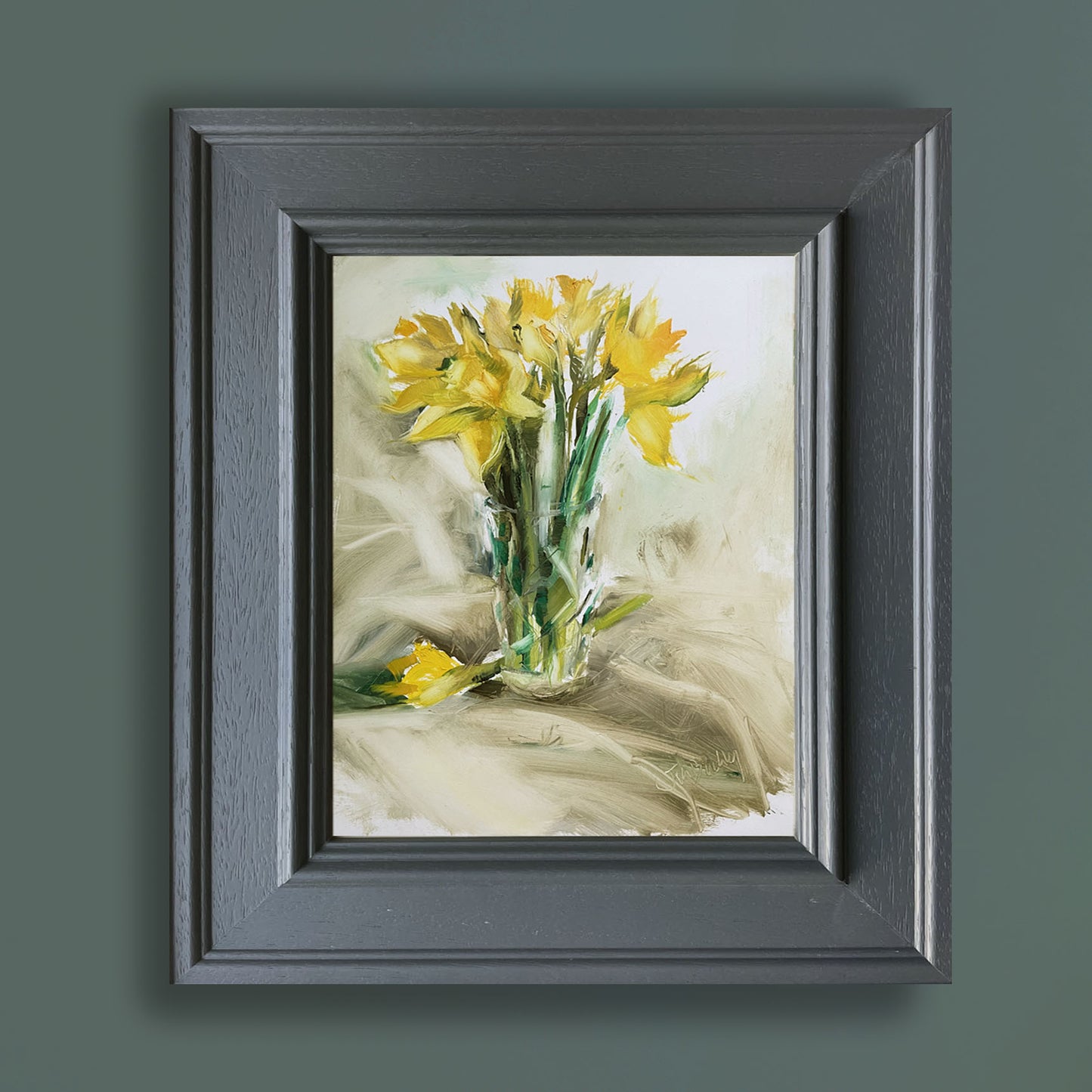 Spring daffodils original still life oil painting