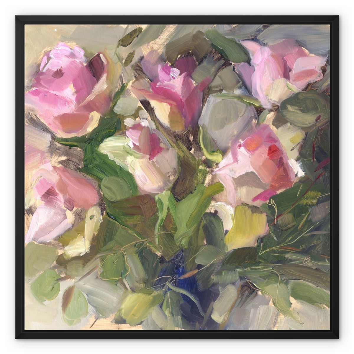 Wild Roses Framed Canvas