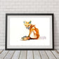 Limited edition print 'sitting red fox' - Jen Buckley Art limited edition animal art prints