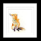 sitting red fox limited edition print by Jen Buckley