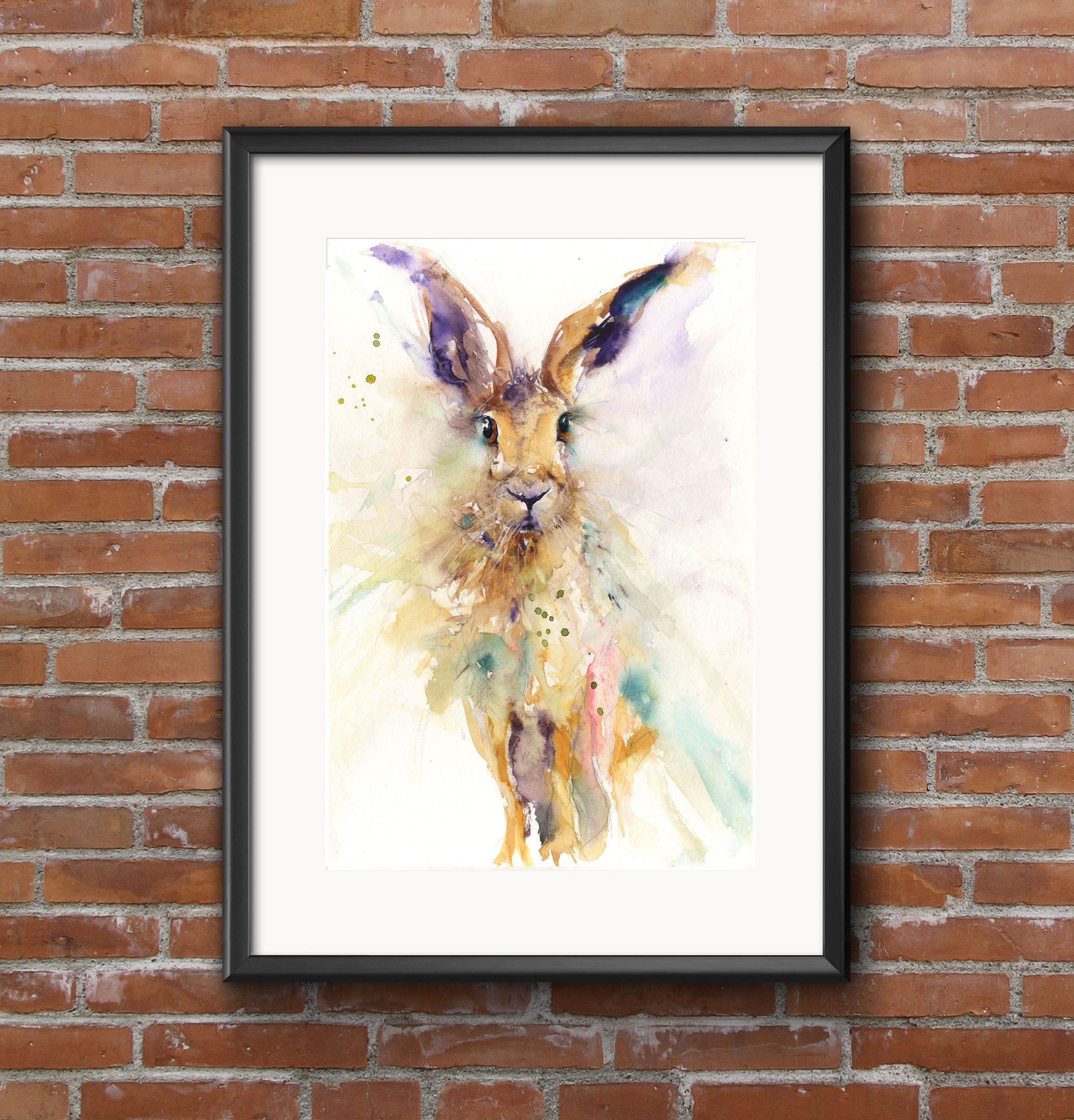 Original hare watercolour painting "Freddie" - Jen Buckley Art limited edition animal art prints