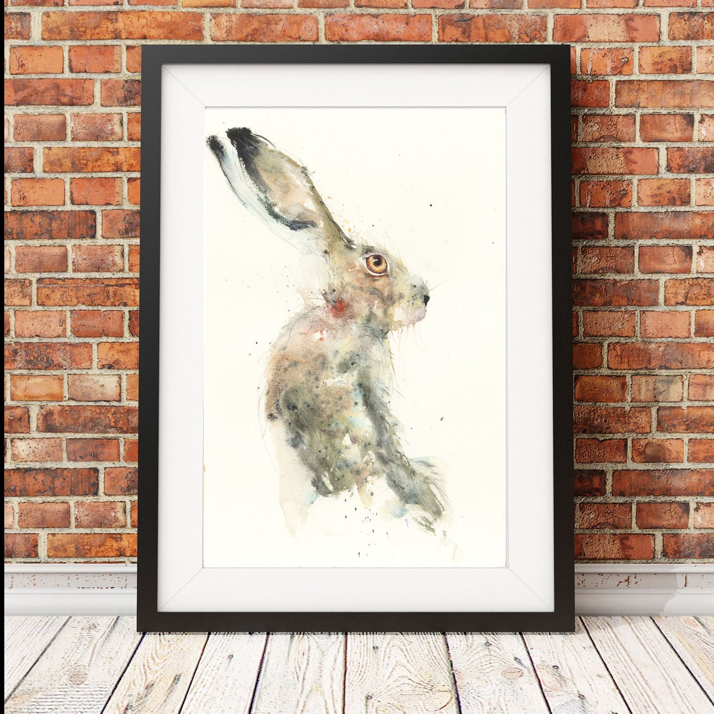Original sitting hare watercolour painting "George" - Jen Buckley Art limited edition animal art prints