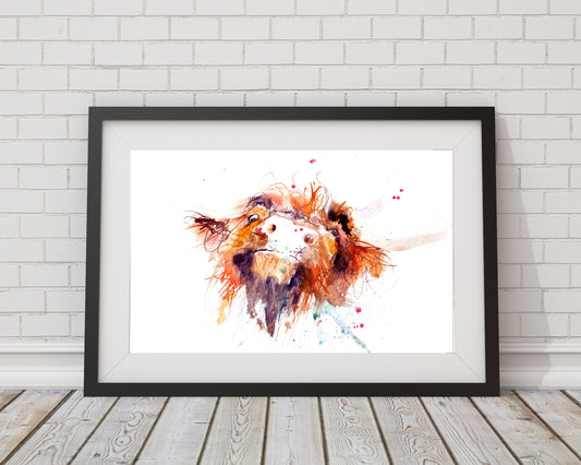 JEN BUCKLEY signed LIMITED EDITON PRINT 'Hairy Cow' - Jen Buckley Art limited edition animal art prints