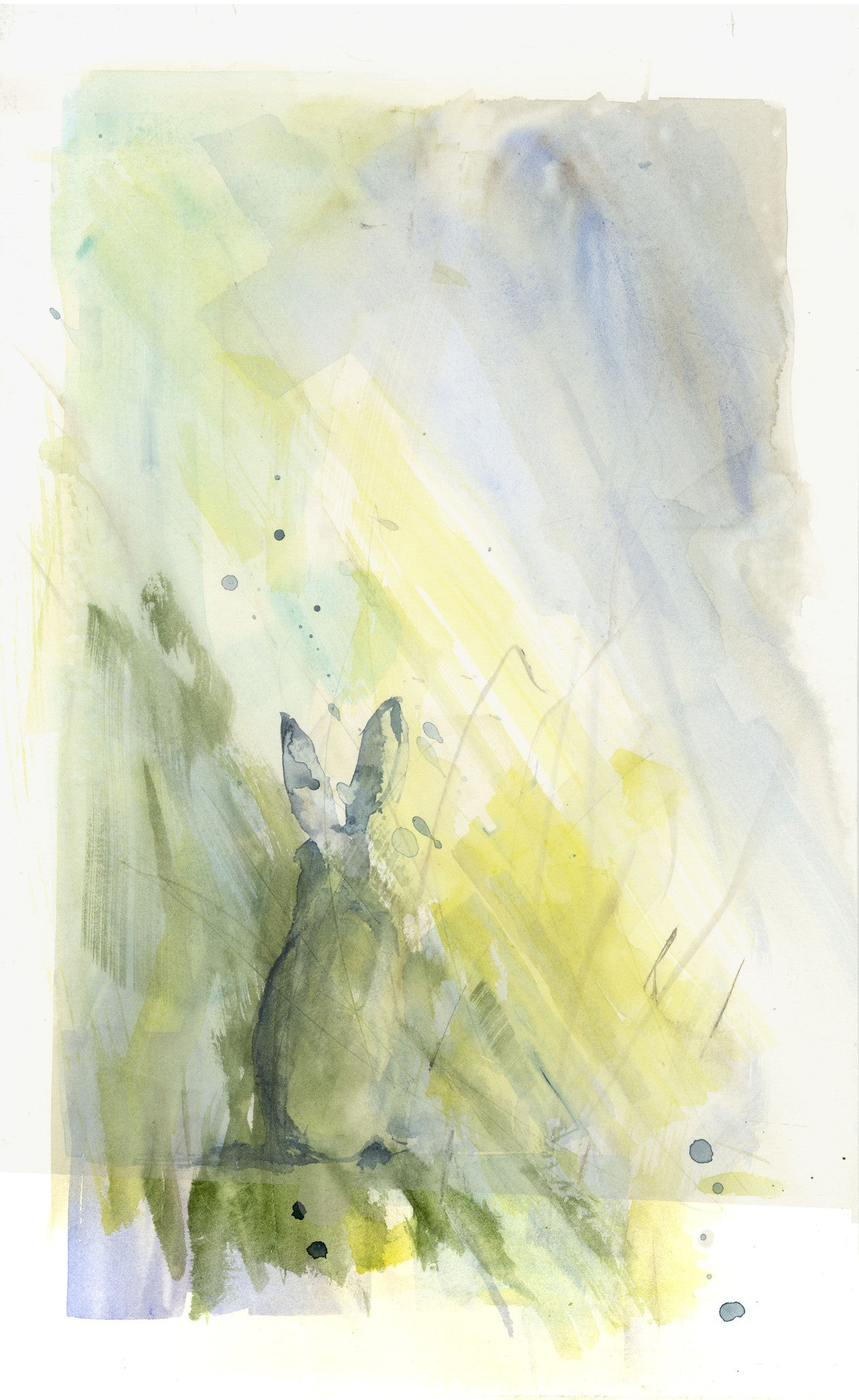 Limited edition print "hare in the mist" - Jen Buckley Art limited edition animal art prints
