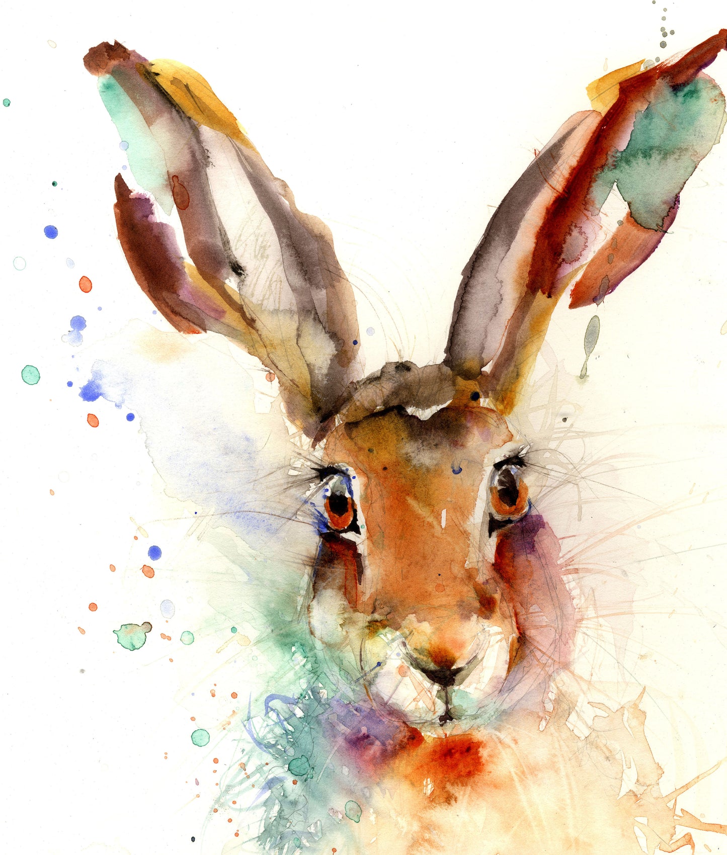 Limited edition hare print - Jen Buckley Art limited edition animal art prints