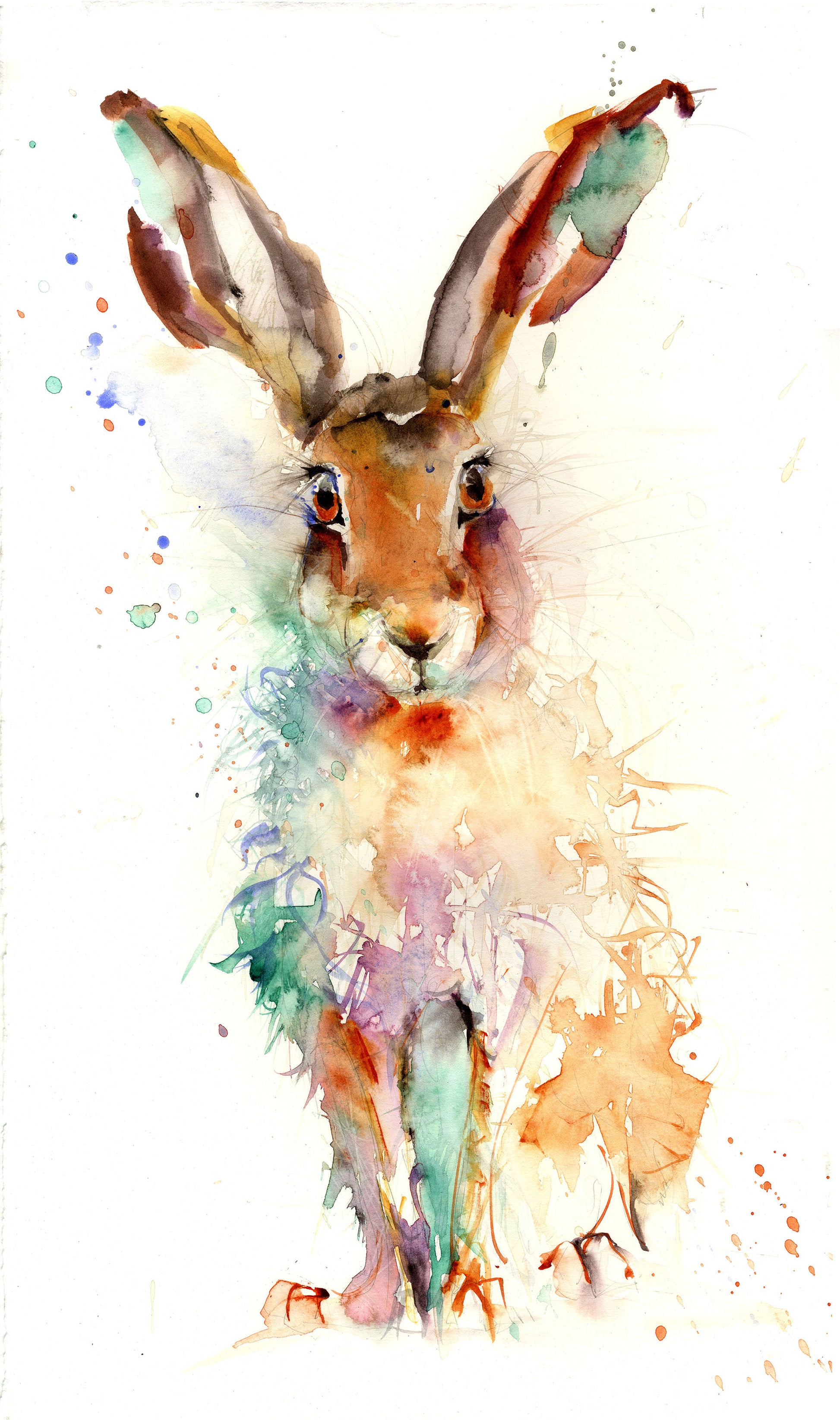 Limited edition hare print - Jen Buckley Art limited edition animal art prints