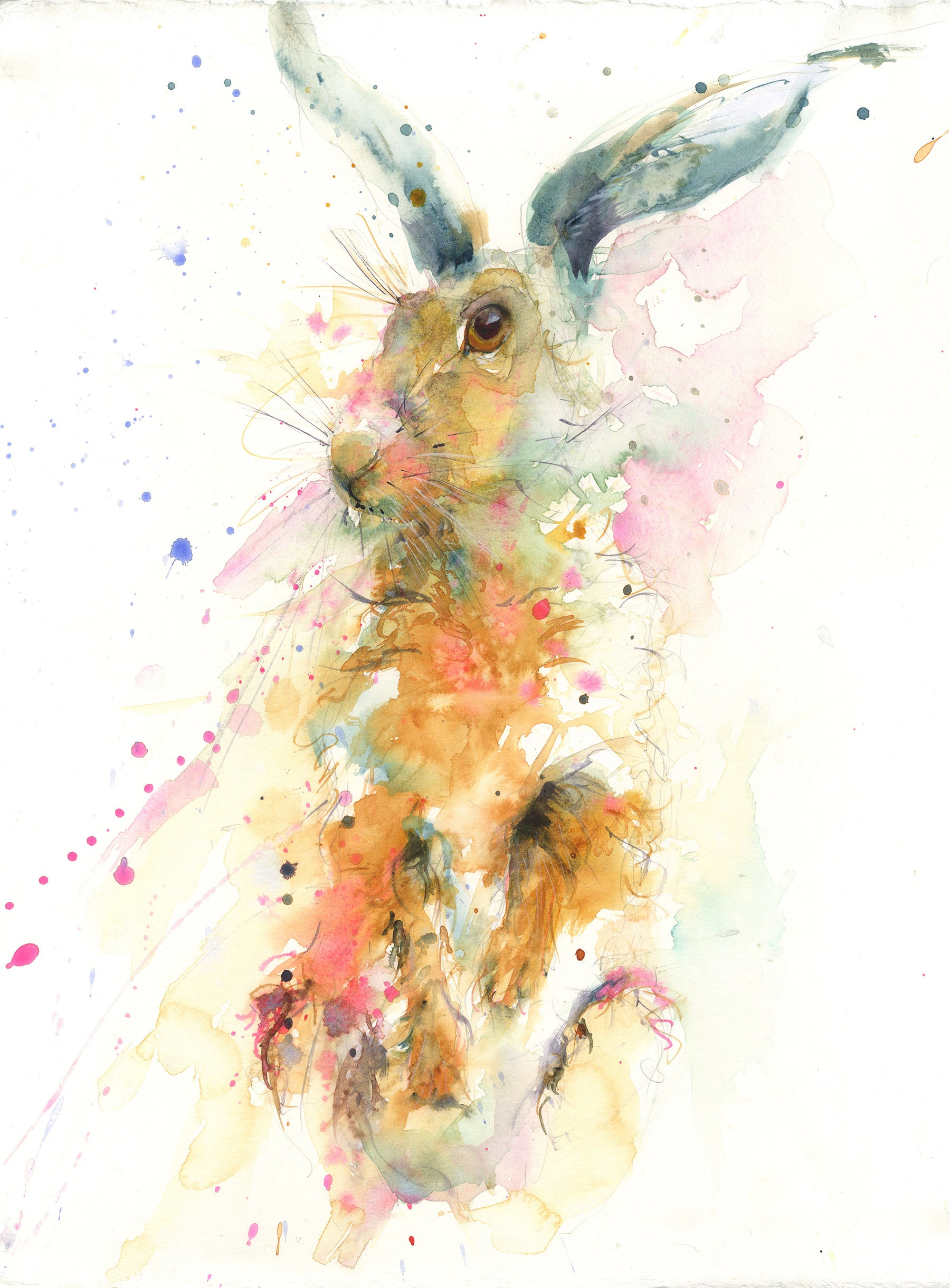 Limited edition hare print "Samuel" - Jen Buckley Art limited edition animal art prints