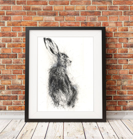 Limited edition hare print "Edward" - Jen Buckley Art limited edition animal art prints