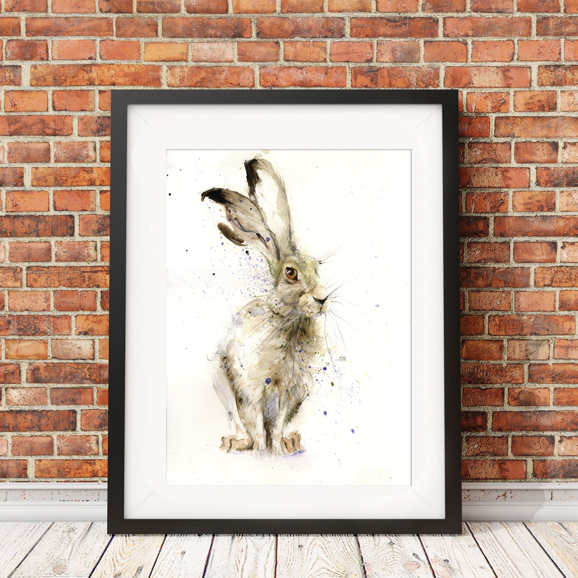 Harry the hare watercolour painting by Jen Buckley