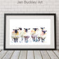 Jen Buckley Signed Limited Editon Print Of My Original 6 Suffolk Sheep Limited Edition Prints