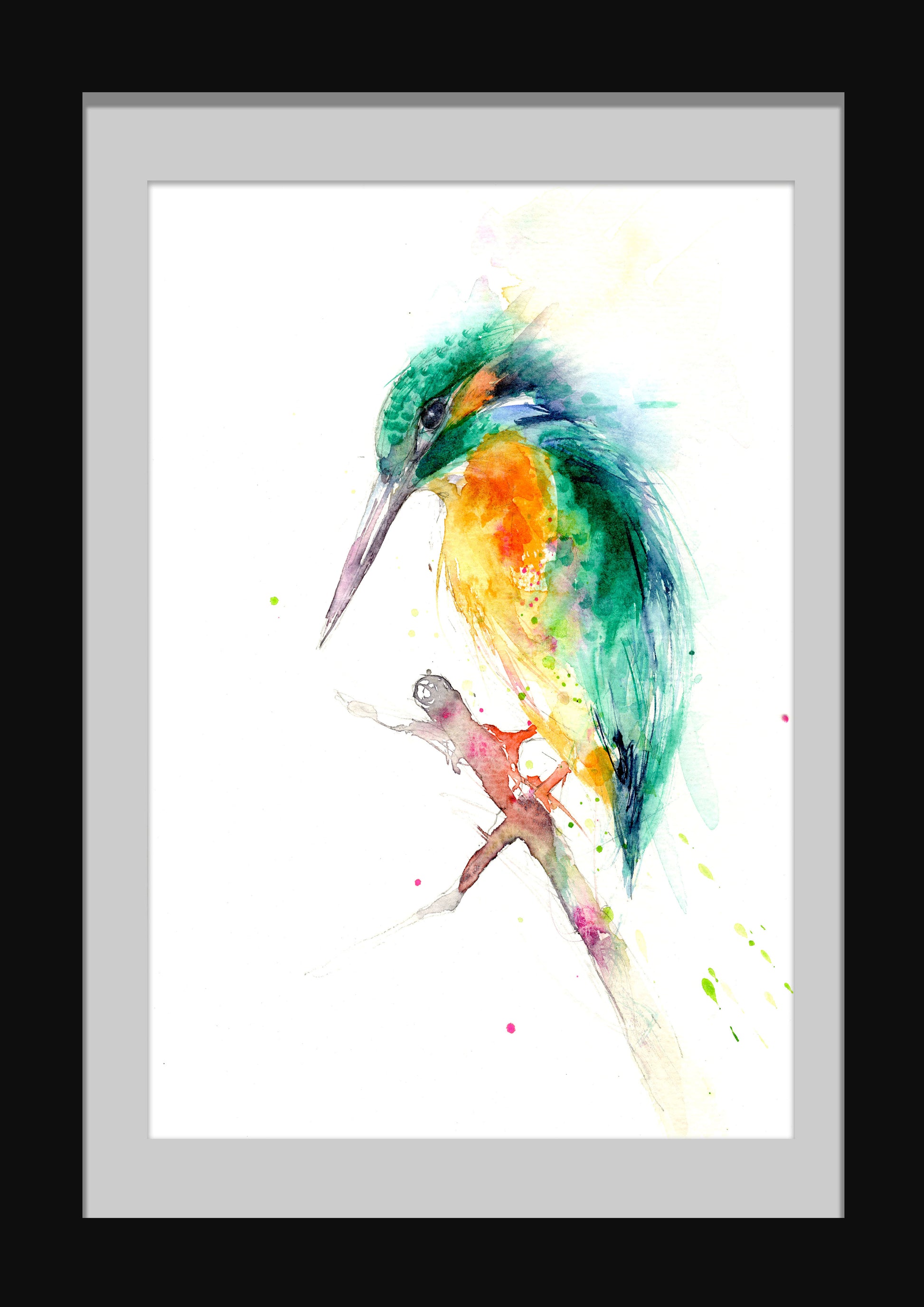 Kingfisher limited edition print - Jen Buckley Art limited edition animal art prints