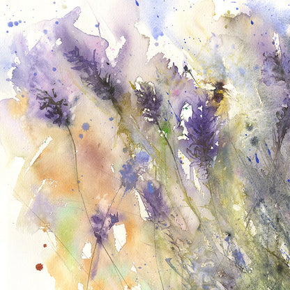 Bee on lavender flowers limited edition art print - Jen Buckley Art limited edition animal art prints
