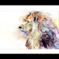 Asiatic lion watercolour print by Jen Buckley