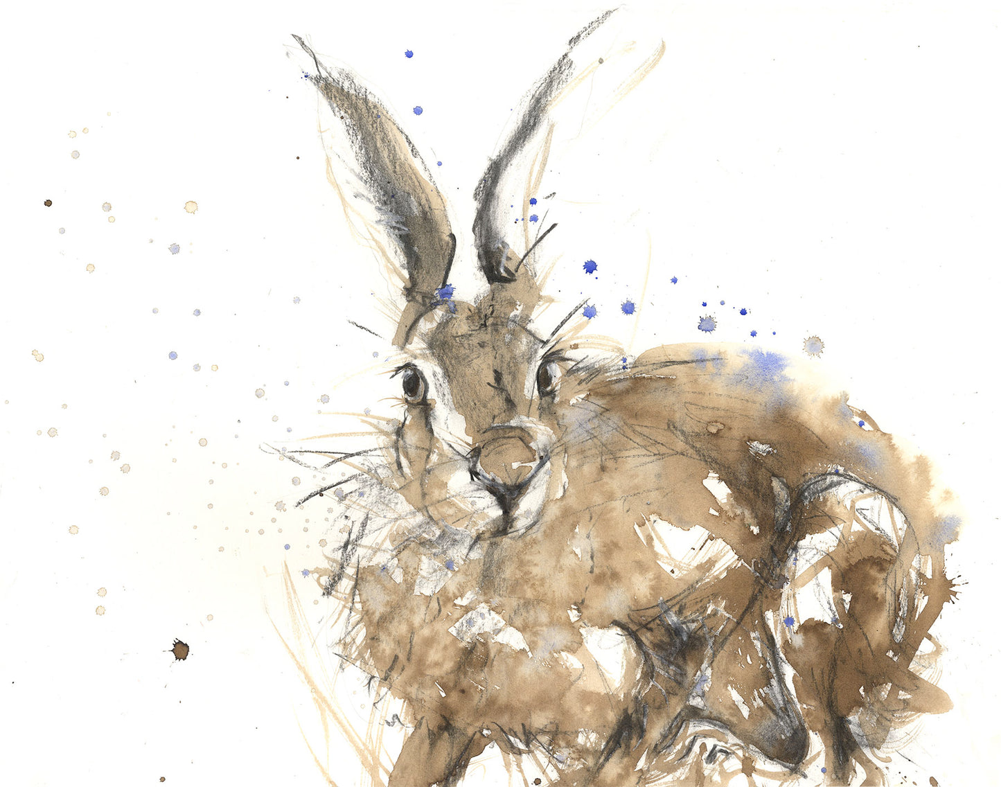 Noah hare watercolour print by Jen Buckley