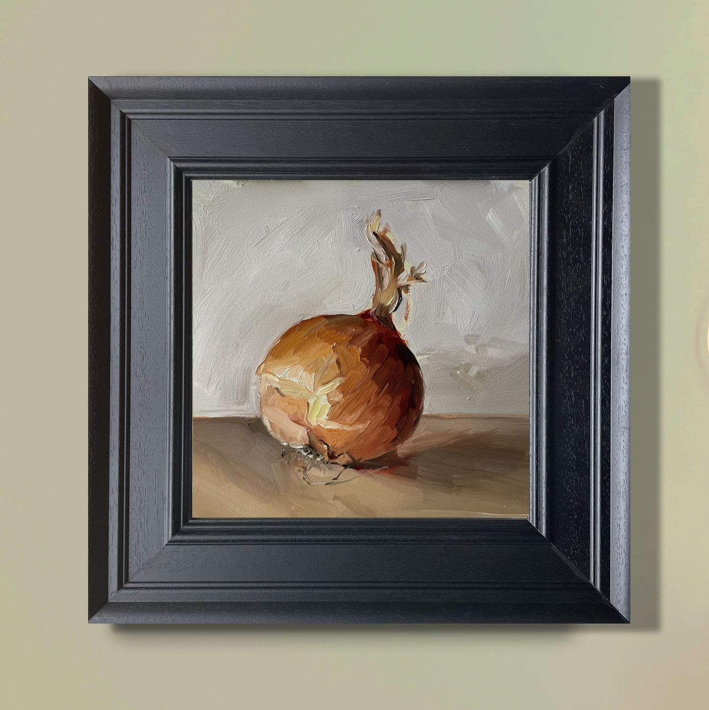 Onion still life oil painting