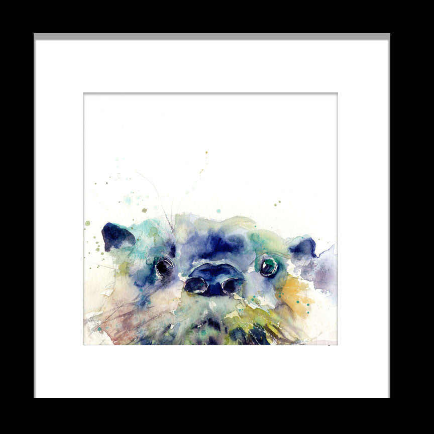 signed LIMITED EDITION PRINT of  original OTTER  painting   - Jen Buckley Art limited edition animal art prints
