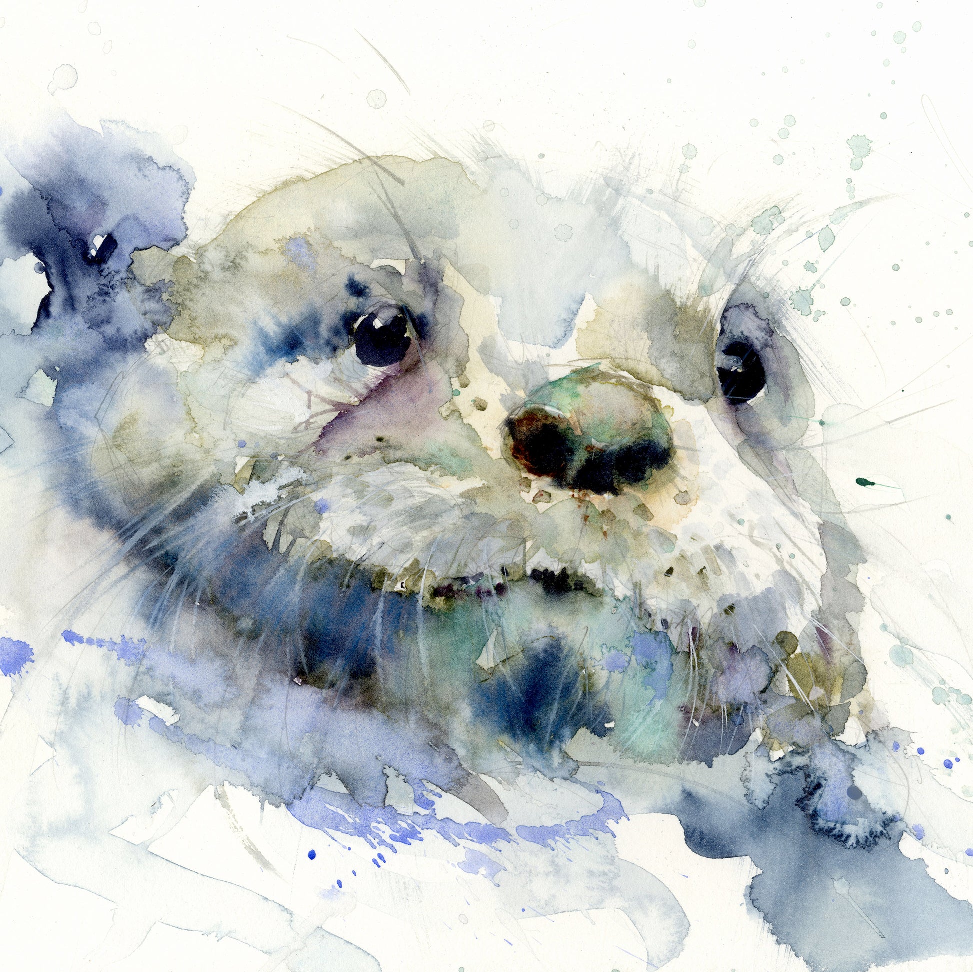 Signed LIMITED EDITION PRINT of  original OTTER  painting "Henry"   - Jen Buckley Art limited edition animal art prints