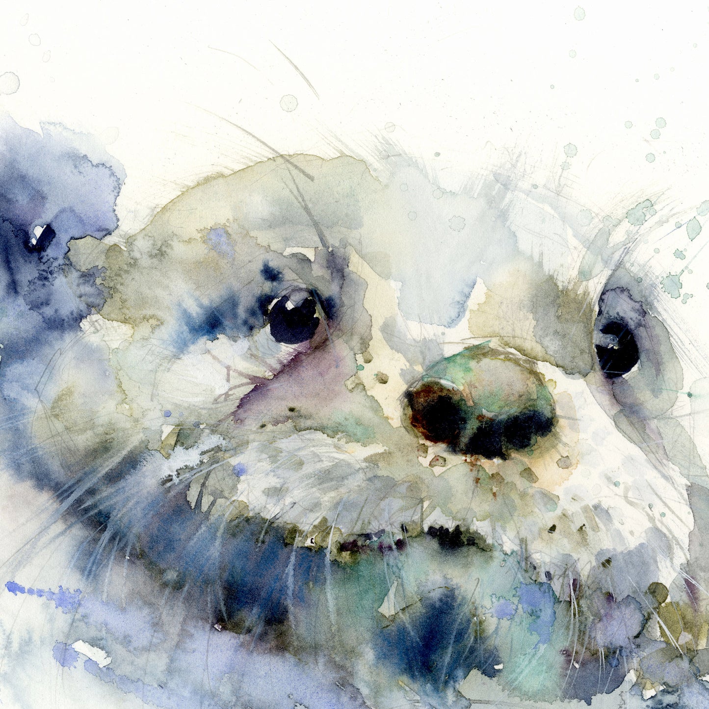 Signed LIMITED EDITION PRINT of  original OTTER  painting "Henry"   - Jen Buckley Art limited edition animal art prints